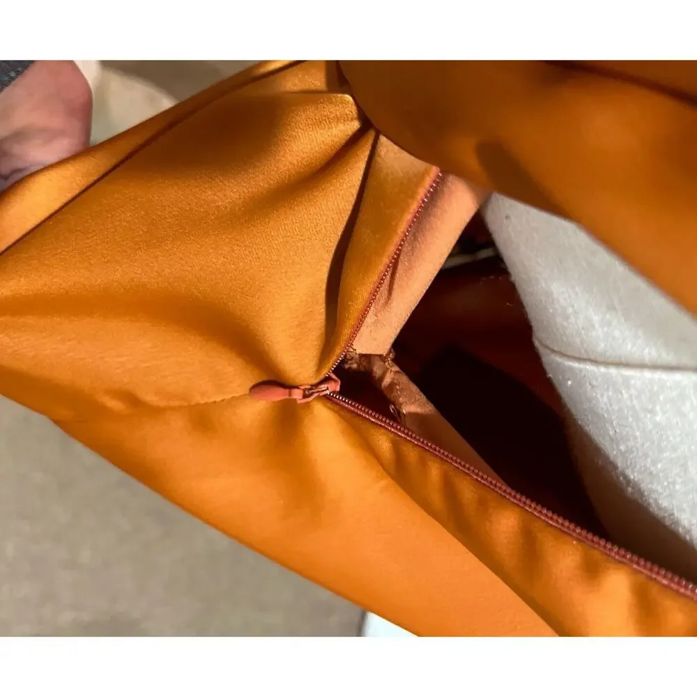 Edit White Closet Rust Color Waist Tie Wrap slit Crossover Versatile Dress Sz 10